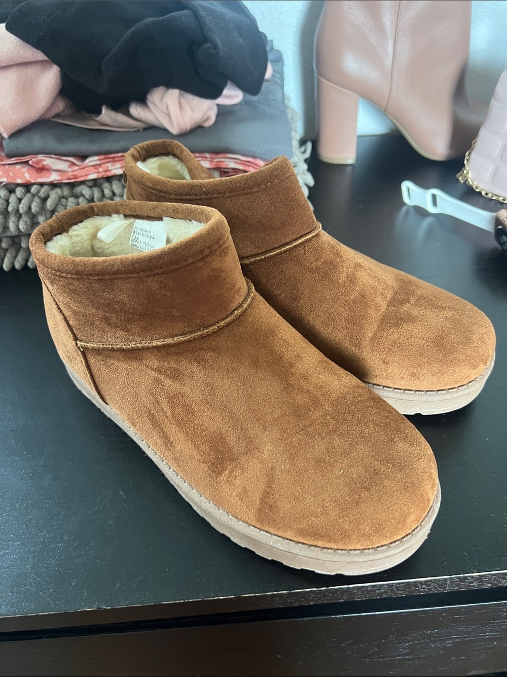 The Mountain Chestnut Brown Suede Slip-On Shearling Lined Shoes